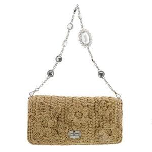 Miu Miu Nappa Crystal Jeweled Shoulder Bag